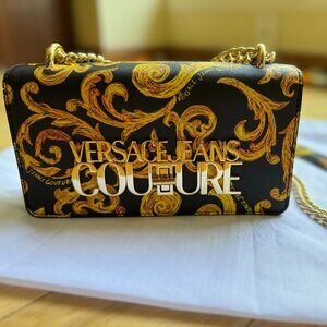 New VERSACE JEANS COUTURE women Sketch couture crossbody bags black - gold